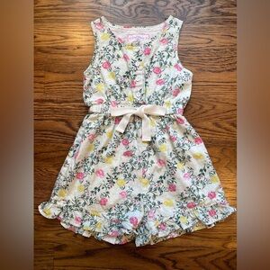 SweetHoney Girls One Piece Floral Elastic Waist Romper w/ Ruffles & Bow Size 4T